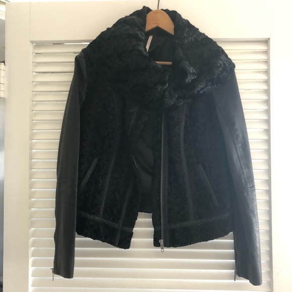 Free People Faux Leather and Lamb Jacket - Picture 6 of 8